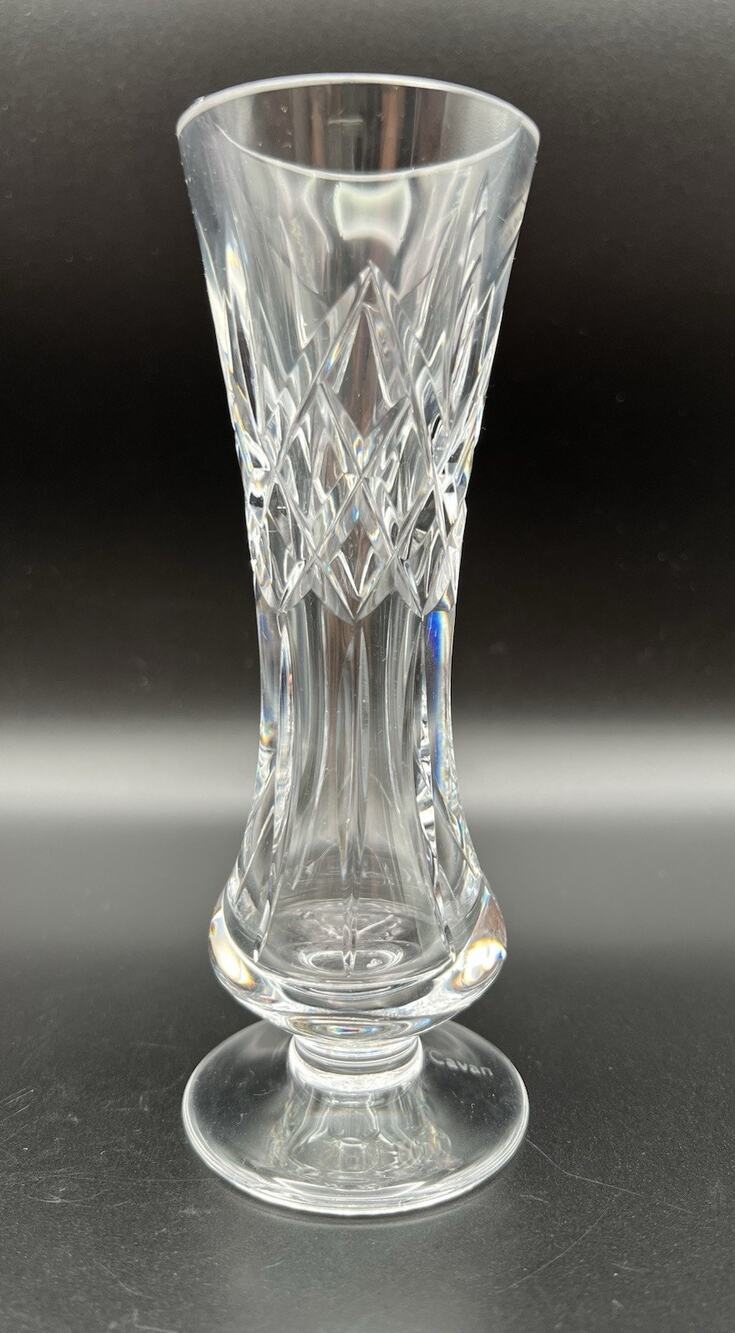 Cavan Irish Crystal Footed Pedestal Bud Vase 6.5” Vintage Elegant Glass Ireland